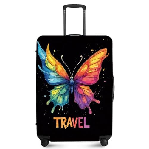 ANNA QUEEN Travel Butterfly Luggage Cover Suitcase Protector Suitcase Cover Anti-Scratch,Stretchable Bag Cover Washable Durable Polyester with Elastic Hem with Zipper Closure
