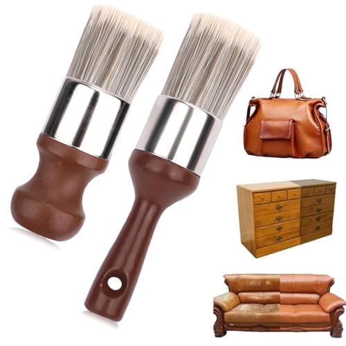 2PCS Salve Brush for Furniture, Leather Wood Furniture Repair Brush Set Soft Nylon Bristles Polish & Wax Applicator Durable Cleaning Tool for Car Seats Jackets Shoes Care