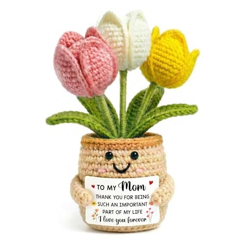 TEEBIM Gifts for Mom from Daughter Son - Tulip Flower Crochet