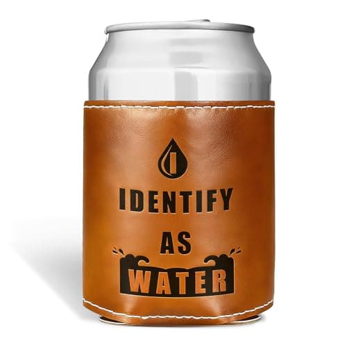 Fathers Day Gifts for Dad from Daughter Son,Funny Mens Gifts for Him Men Boyfriend Husband Birthday Gag Cool Retirement Gift Ideas for Grandpa,Leather Can Cooler Christmas Stocking Stuffers