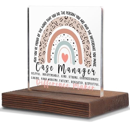 Case Manager Gifts, Thank You Appreciation Gifts for Case Manager Week Graduation Birthday Christmas Office Desk Decor Decorative Signs Plaque SWS71