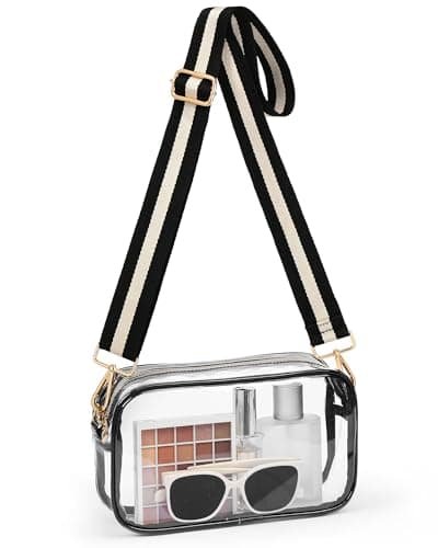 Bulado Clear Bag for Stadium Events, Roomy Crossbody with Adjustable Strap