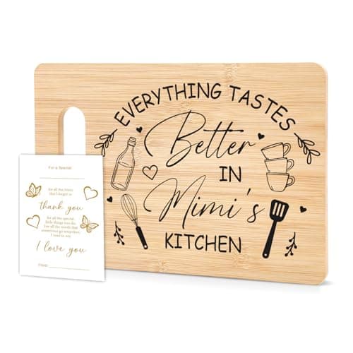 Mimi Cutting Board, Mimi Gifts Bamboo Cutting Board, Birthday Gifts for Grandma Gigi Nana, Chopping Boards for Kitchen Decor -007