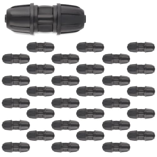 Kalolary 30Pcs Drip Irrigation Fittings 1/4" Irrigation Tubing Coupling