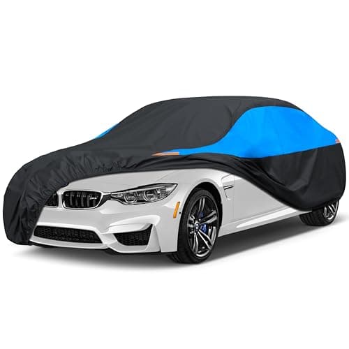 MORNYRAY Waterproof Car Cover All Weather Snowproof UV Protection Windproof Outdoor Full car Cover, Universal Fit for Sedan (Blue, A8-Fit Sedan Length(226-235 inch)