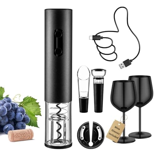 Electric Wine Opener Set Rechargeable, Electric Corkscrew Wine Opener Set