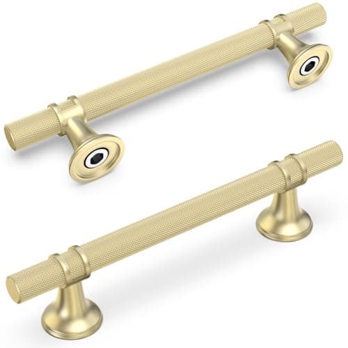 KOMOTIA 10 Pack 5 Inch Brushed Gold Kitchen Cabinet Handles