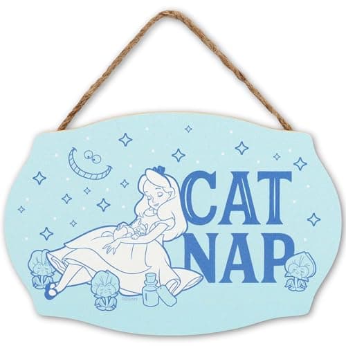 Disney Alice in Wonderland Cat Nap Hanging Wood Wall Decor