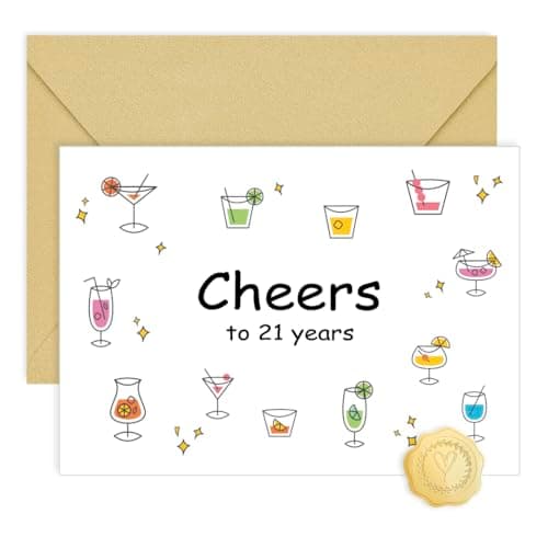 CRTURUNIQ Funny 21st Birthday Card for Him Her, Party Decorations Decor Ideas, 21 Year Old Birthday Gifts for Girl Boy Friend Sister Bestie Brother