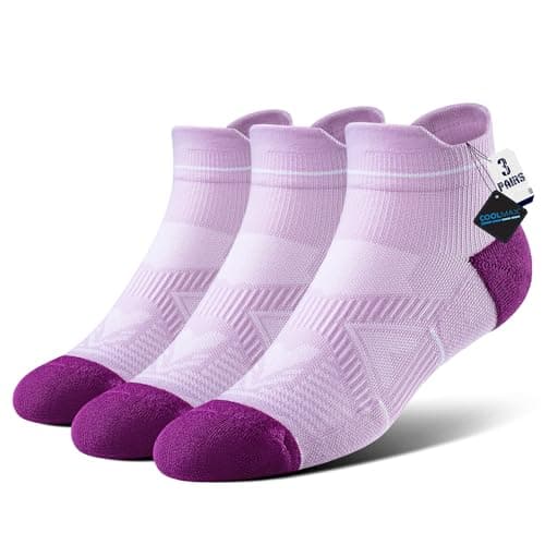 BRISIRA Coolmax Bamboo Viscose Women Compression Running Ankle Socks No Show Athletic Wicking Thick Cushioned Arch Support