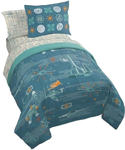 Marvel Fantastic Four Twin Comforter Set 5 Piece Superhero Bedding, Blue