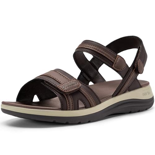 FitVille Women's Orthopedic Wide Sandals Casual Arch Support Flat Sandals