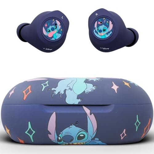 Disney Lilo and Stitch Bluetooth Kids Earbuds w/Charging Case - Wireless Headphones w/Built-in Mic+ Up to 30 Hrs Playtime - Lilo and Stitch Gifts for Girls, Boys & All Fans of Lilo and Stitch Stuff