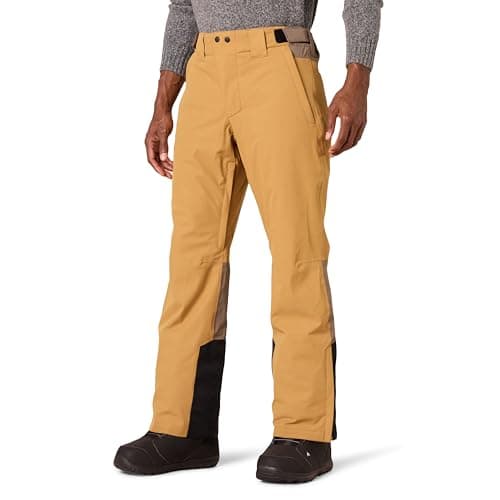 Amazon Essentials Men's Waterproof Breathable Insulated Snow Ski Pants, Black Gold Color Block, X-Small