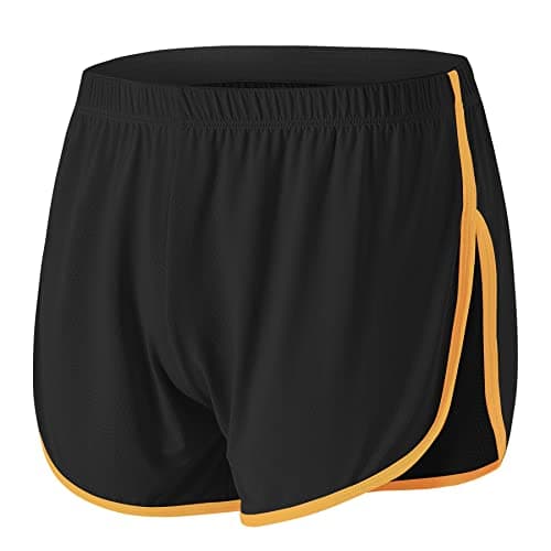 SUMABA Men's Mesh Split Side Running Shorts - 3 Inch Inseam, Quick Dry Athletic Workout Gym Short, Breathable Marathon Shorts, Black, Size XXXL 3XL