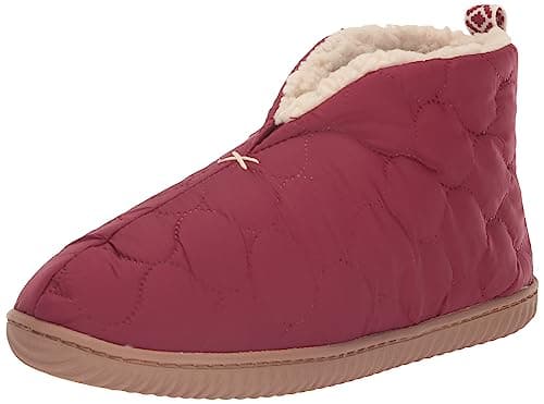 Dearfoams Men's Indoor/Outdoor Warm Up Bootie Slipper, Cabernet, Large