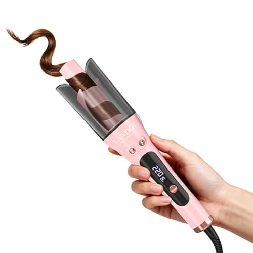 LANDOT Automatic Rotating Curling Iron 1 Inch, Dual Voltage Hair Curler