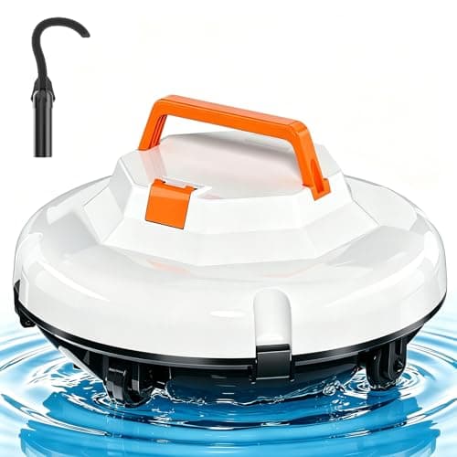 KOSGHO 2026 New Cordless Robot Pool Vacuum, Automatic Pool Cleaner Robot with Dual-Motor, 130mins Runtime & Auto Parking Robotic Pool Vacuum for Above Ground Pool Up to 1100 Sq.Ft,JQR-V201,White