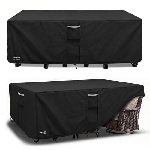 UNARK Outdoor Furniture Covers Waterproof for Patio Furniture Set, Heavy Duty 600D Table Cover for Dining Set, Sofa & Chair Outdoor Couch Cover Patio Furniture Covers 111L x 74W x 28H inch Black