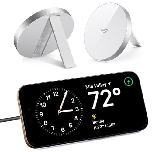 ESR for Magsafe Charger, Wireless Charger Kickstand, Charging Pad for iPhone 16/15/14/13/12 Series and AirPods 4/3/Pro/Pro 2, Galaxy S25 Strong Magnetic Charging Pad with 5 ft Cable, White