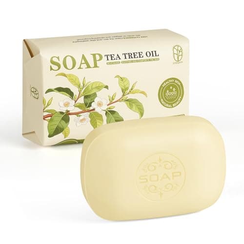 Tea Tree Soap, Purifying Body Soap Bar with Tea Tree Oil & Coconut Oil, Gentle Cleanser for Healthy, Looking Skin, Plant-Based Formula for Face & Body，Gentle Exfoliating Bar Soap for Men Women