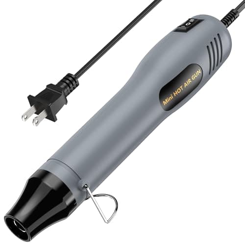 Weitieke Mini Heat Gun 482℉ & 662℉ 2-Modle Temperature Control, Overload protection Ergonomic Design pistola de calor,Mini heat gun' for crafting，shrink tubing，vinyl wrap，resin