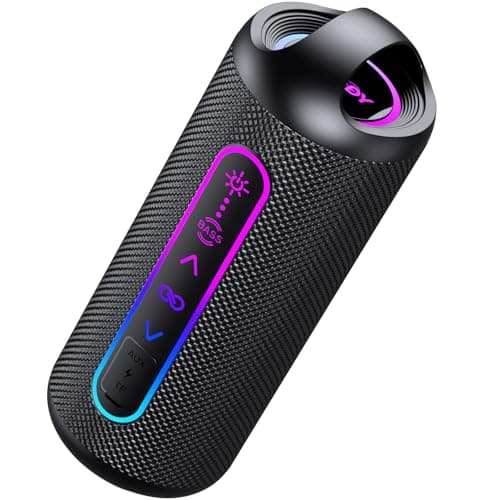 Wilody Portable Bluetooth Speaker, 20W Powerful Sound with EQ Modes, IPX6 Waterproof, 20H Playtime, Bluetooth 5.4, TWS, LED Lights, Portable Wireless Speakers for Home Party Camping Beach Outdoor
