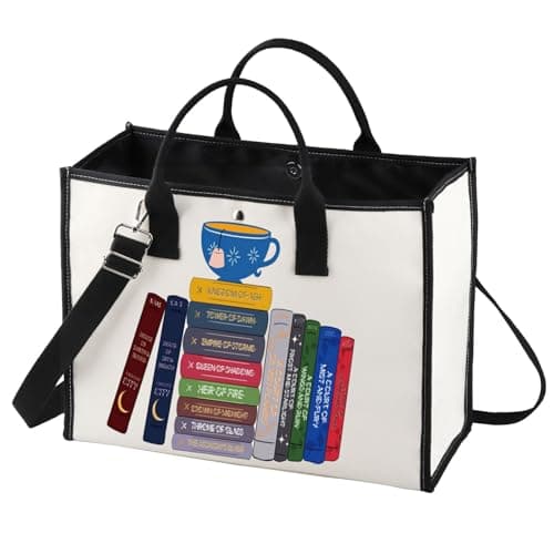 BWWKTOP Bookworm Canvas Tote Bag Night Court Gifts Readers Shoulder Bag Bookish Merchandise (Kingdom of Bg)
