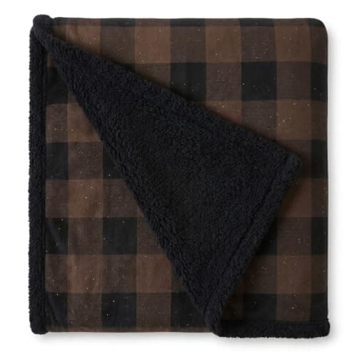 Eddie Bauer - Sherpa Reverse Throw Blanket for Bed or Couch, 50 x 70