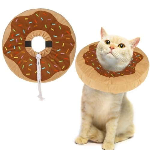 EXPAWLORER Cat Cone Collar Soft, Cat Recovery E Collar After Surgery to Stop Licking, Adjustable Waterproof Neck Elizabethan Pet Kitten Puppy Donut Pillow for Cats Wound Healing, Donut