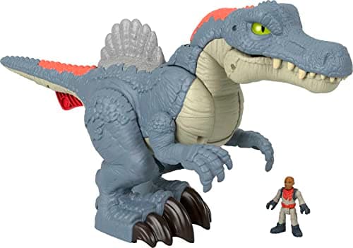Fisher-Price Imaginext Jurassic World Dinosaur Toy Ultra Snap Spinosaurus, Lights Sounds & Chomping Action, for Preschool Kids Ages 3+ Years
