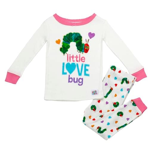 Baby Starters The Very Hungry Caterpillar 2-Piece Snug Fit Girls Pajamas (Cotton, Pink Love Bug, 4T)