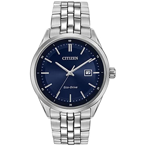 Citizen Men's Classic Addysen Eco-Drive Watch, 3-Hand Date, Sapphire Crystal, Stainless/Blue Dial, 41mm (Model: BM7251-53L)