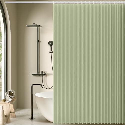 Jubilantex Folding Linen Shower Curtain 70x72 1 Panel 14 Grommets &Tie Back