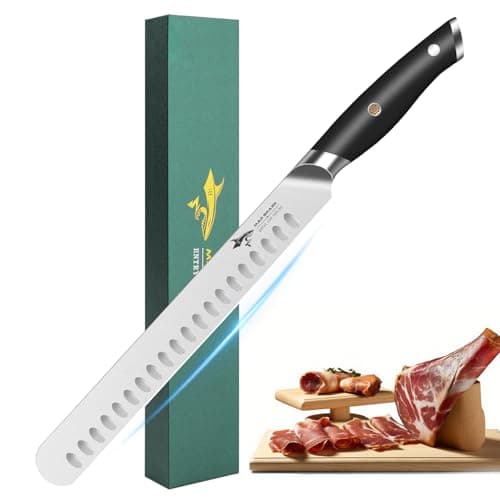 MAD SHARK Brisket Slicing Knife, 10 inch BBQ Knife Razor Sharp Curved Butcher Breaking Knives for Meat Cutting, knives for men with Gift Box