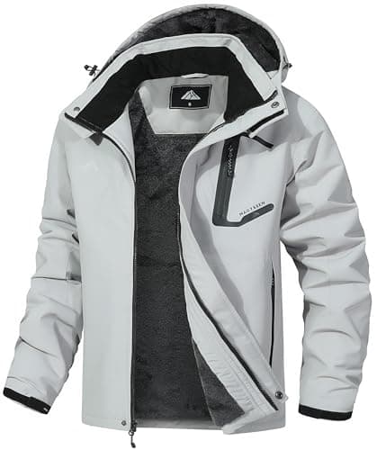 MAOYSSEN Men's Mountain Ski Jacket Waterproof Winter Coat Warm Snowboarding Jacket Snow Windbreaker Hooded for Hiking