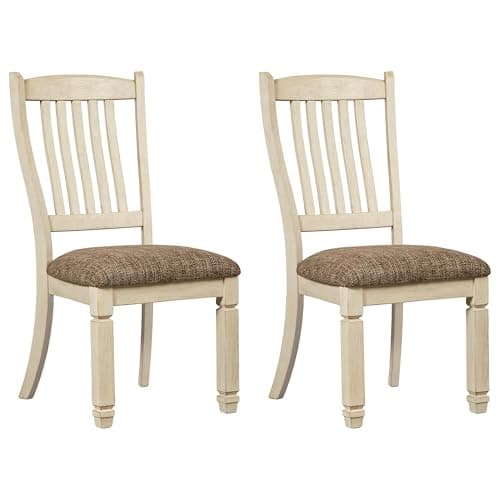Signature Design by Ashley Bolanburg Upholstered Wood Dining Chairs, 2 Pack