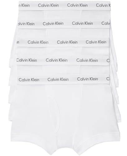 Calvin Klein Men's Underwear Cotton Classics Multipack Trunks, White (5 Pack), X-Large