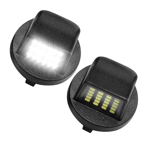 LESAUCE LED License Plate Lights Fit for Ford F150 F250 F350 Super Duty Ranger Explorer Bronco Excursion Expedition, 6500K White, 24PCS LED Chips, Tag Lamp Assembly Replacement, Pack of 2