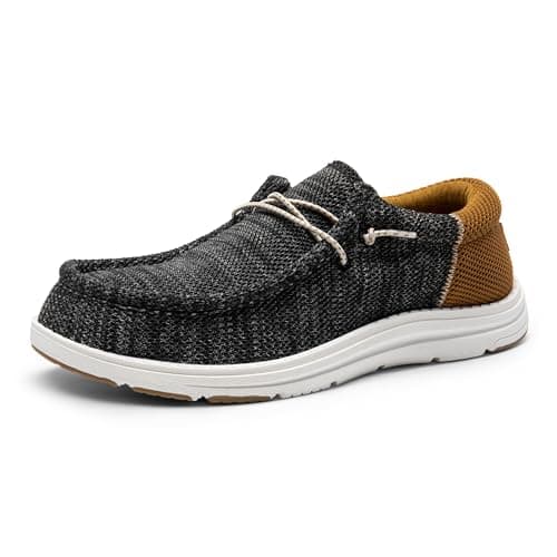 Bruno Marc Men's Arch Support Casual Slip-on Shoes Loafers for Men Non Slip Comfortable Boat Shoes,Size 8,Black/Brown,SBLS2302M