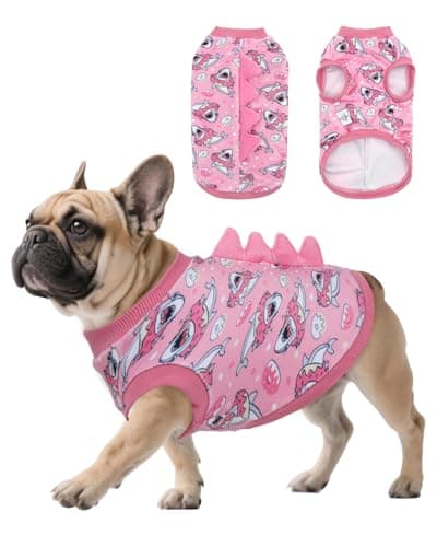 CuteBone Dinosaur Costume Dog Shirt, Stretchy Velvet T-Shirt Clothes for Small Dogs, Soft & Breathable Pet Tee Outfit Cat Apparel for Daily Wear, Cozy Pullover Design Puppy Fashion COSBX05M