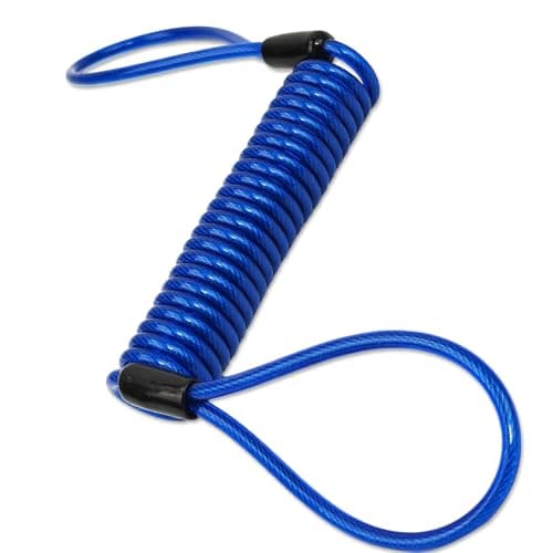 Security Cable Lock, 5FT Self-Coiling Stainless Steel Double Loop Cable, Flexible Anti-Theft Wire for Luggage, Bike, Helmet & Travel Gear (Blue)