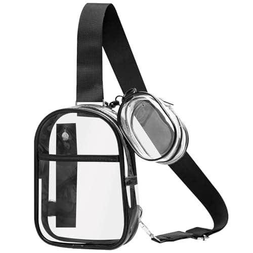 Waterproof Clear Bag for Stadium Events, Women's Crossbody Clear Sling Bag with Coin Wallet, Shoulder Bag for Daily Use (C- Clear+Black)