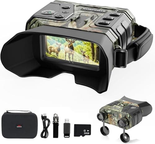 WOSPORTS 4K Infrared Night Vision Binoculars, 32GB Card, 15H Battery