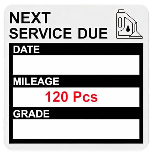 Static Cling Oil Change Stickers for Windshield, 120 Pcs 2x2 Inches No Glue No Residue Clear Next Service Due Reminder Labels for Car Window, Upgraded Transparent Removable Auto Maintenance Sticker