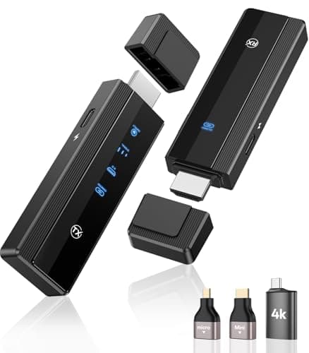 2026 Upgraded Wireless HDMI Transmitter and Receiver 328FT/100M, 4K Decode & 1080P 60Hz Zero Latency, 5G/2.4G Dual Band,Wireless HDMI Extender Display for Video/Audio to Monitor from Laptop/TV Box