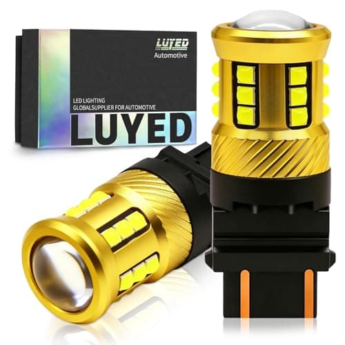 LUYED 3157 LED Bulb for Reverse Light, 6000K Xenon White, Super Bright 3156 4114 4157 4057 LED Lights with Projector for Backup, Suitable for Standard Sockets, Pack of 2