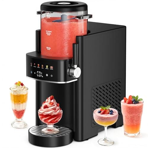Ranvaira Slushie Machine, Ice Cream Maker, Slushy Machine for Home and Families, No ice needed with Rapid Chill & Temperature Control, Multi-function for Margarita, Frappé,Easy to Clean
