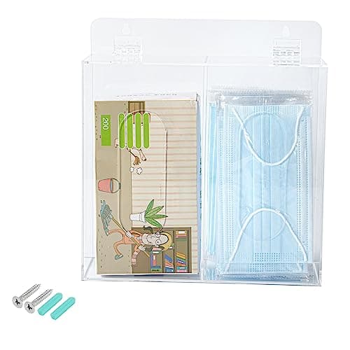 BKMAMLAB Wall Mounted Glove Dispenser, Hairnet Shoe Cover Dispenser，Acrylic Glove Box Holder, Clear (for 2 Boxes)