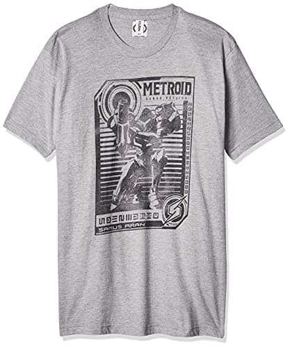 Nintendo Men's Posted Metroid T-Shirt, 2X-Large, Athletic Heather